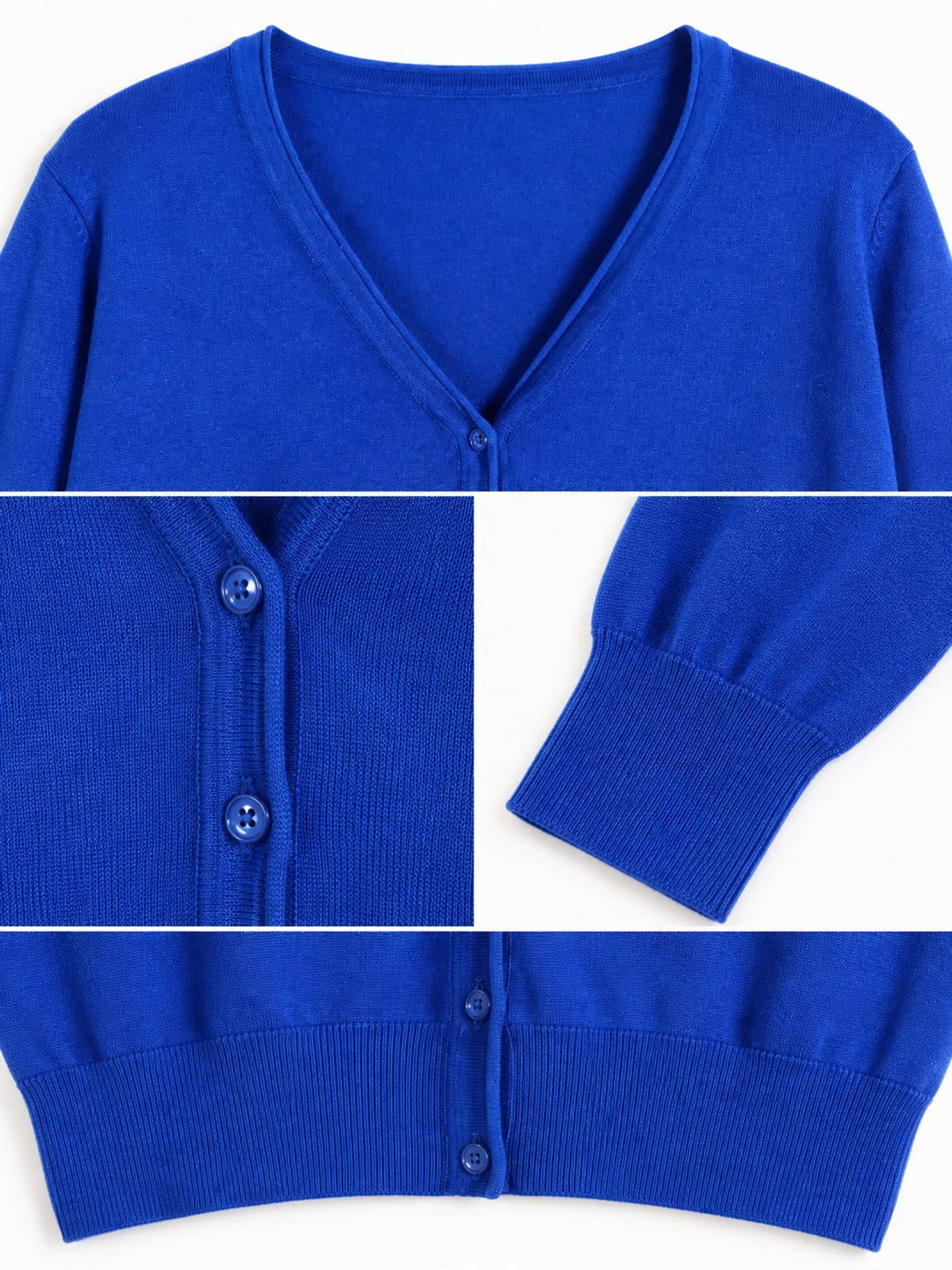 Classic V-Neck Button-Down Knit Cardigan