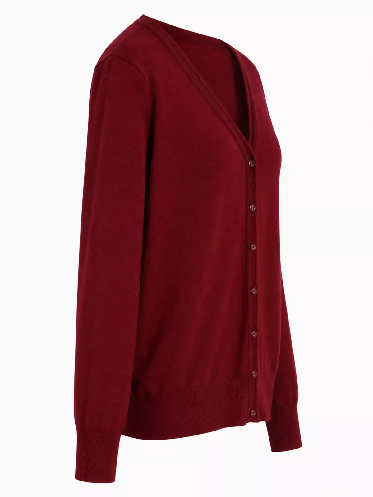 Classic V-Neck Button-Down Knit Cardigan