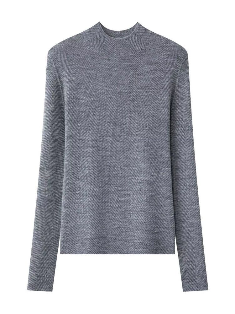 Textured Mock Neck Sweater