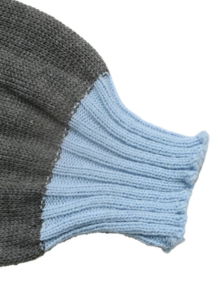 Contrast Trim Crew Neck Sweater