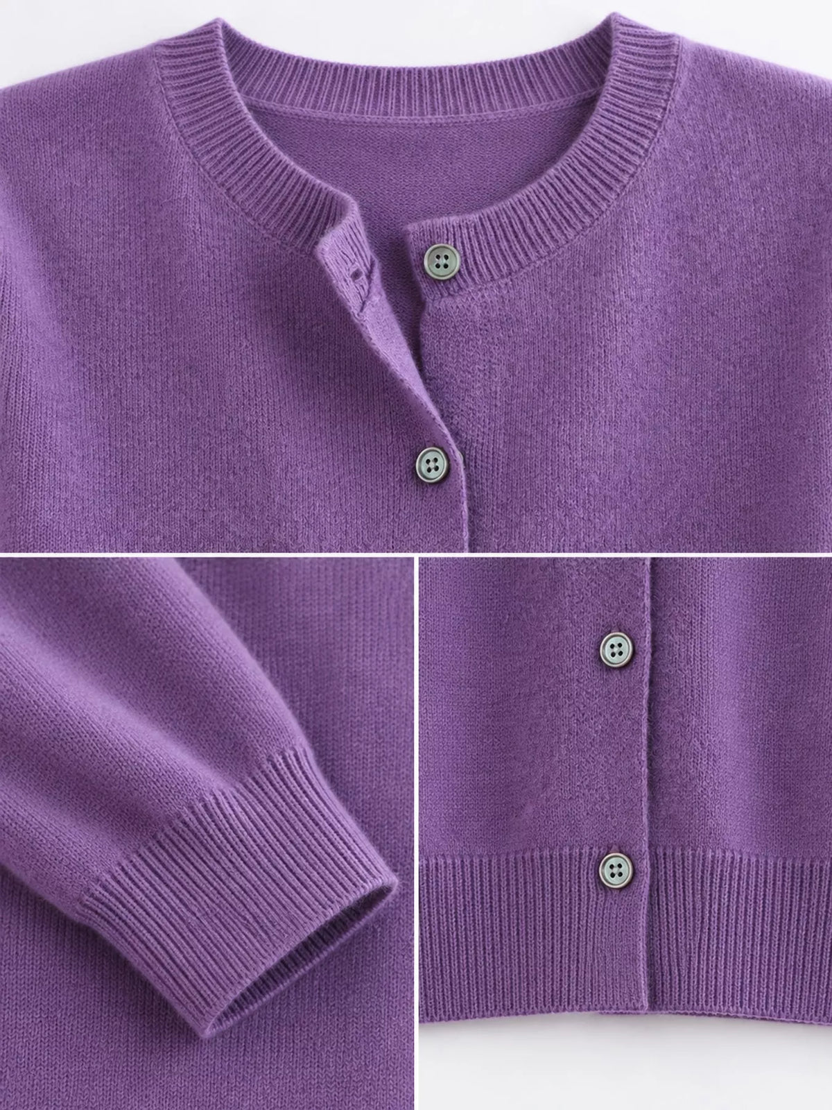 Classic Crew Neck Knit Cardigan