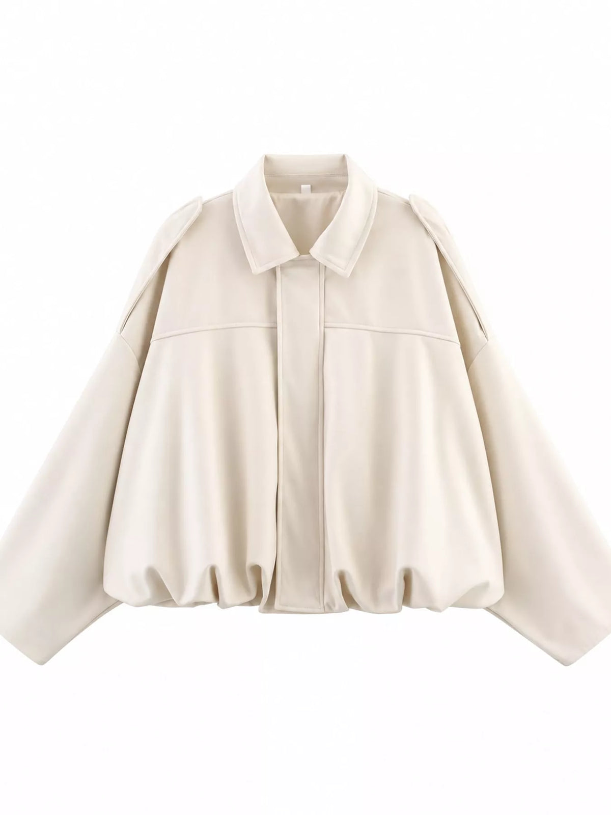 Elastic Hem Batwing Sleeve Jacket