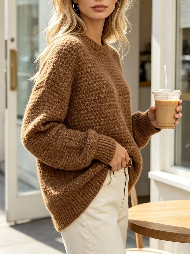 Round Neck Drop Shoulder Sweater
