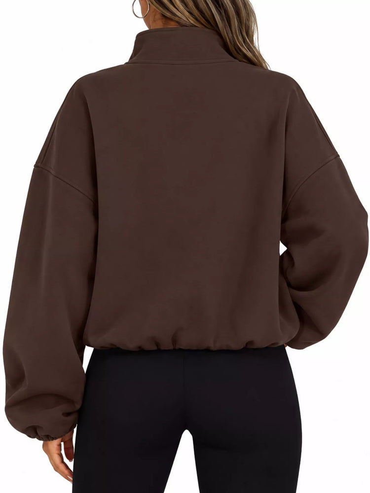 Drawstring Hem Zip Up Jacket