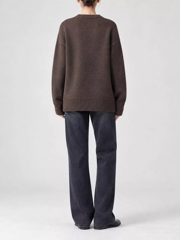 Round Neck Dropped Shoulder Sweater