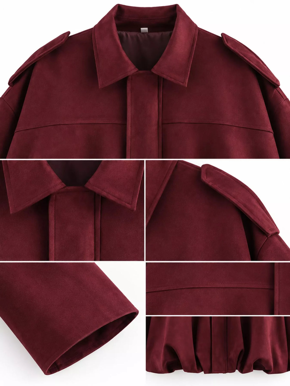 Elastic Hem Batwing Sleeve Jacket