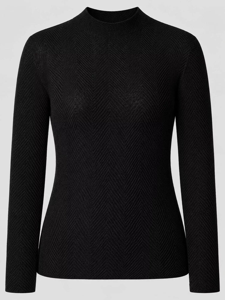 Textured Mock Neck Sweater