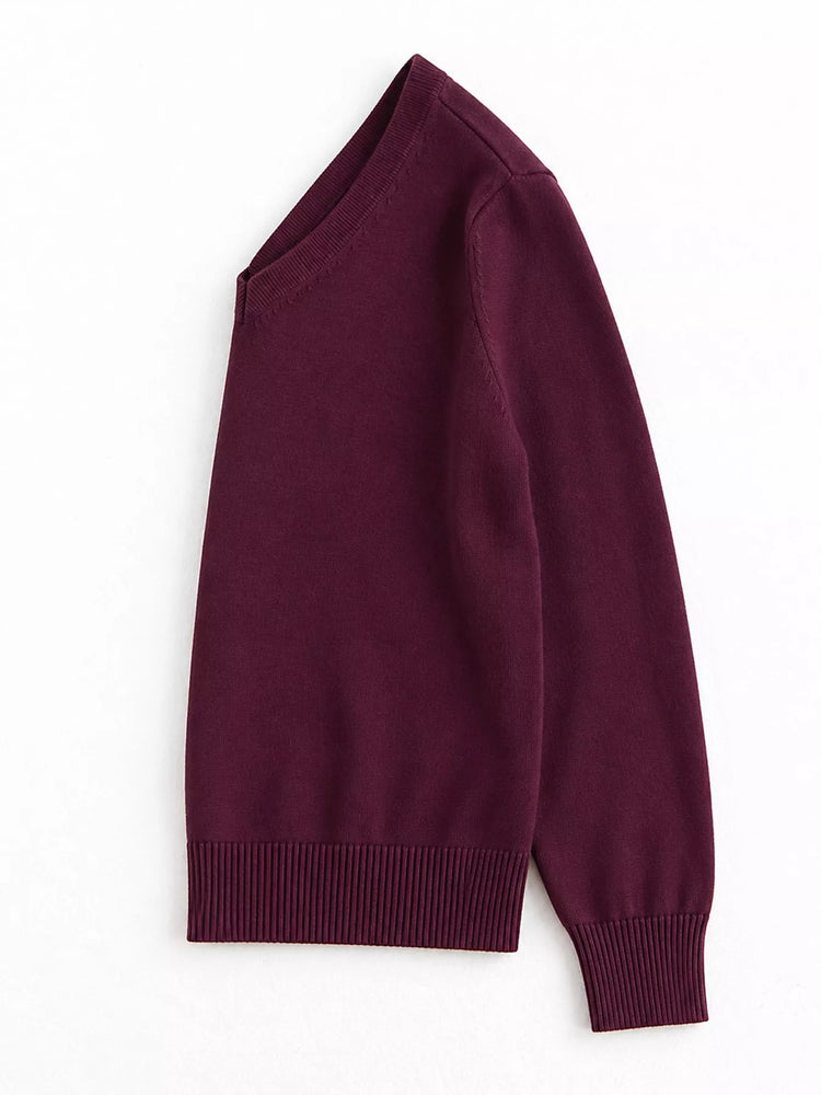Full Size V-Neck Long Sleeve Sweater Plus Size