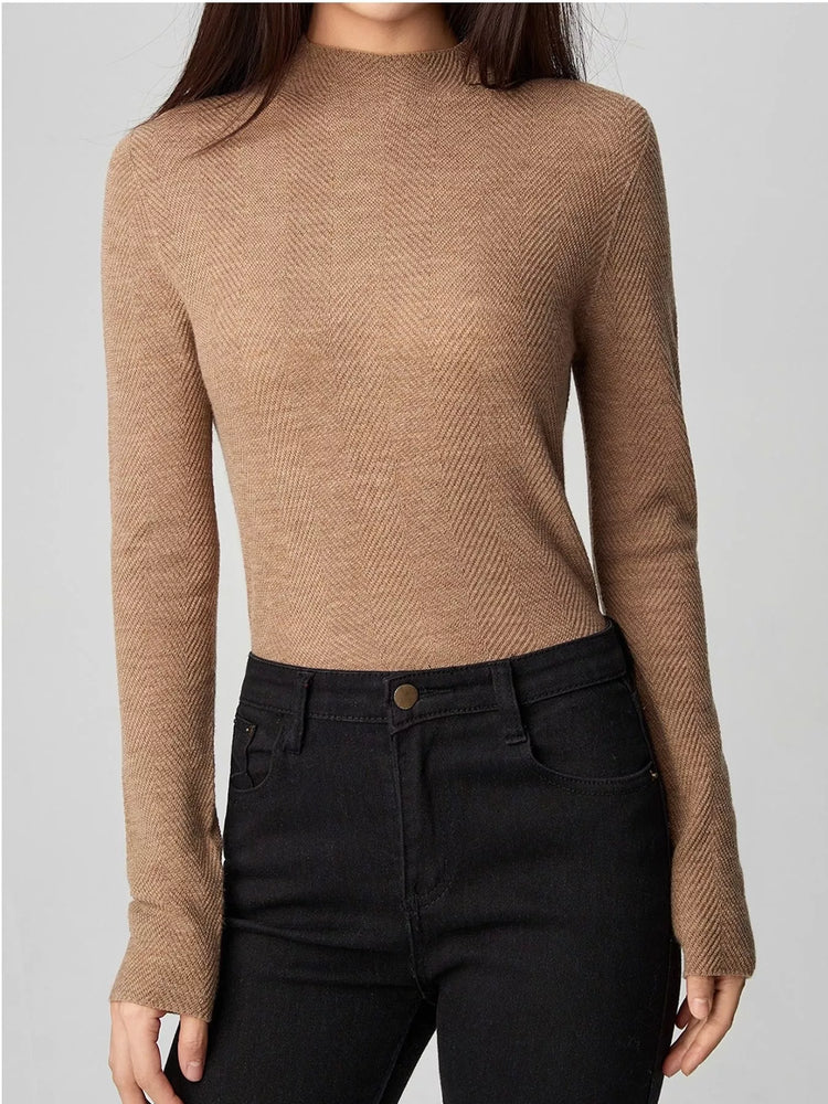 Textured Mock Neck Sweater