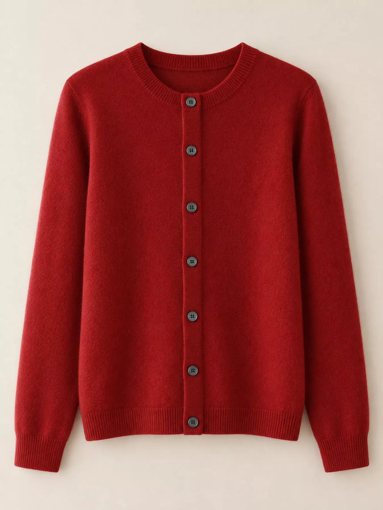 Classic Crew Neck Knit Cardigan