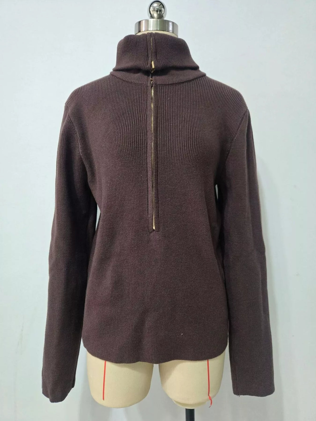 Ribbed Knit Quarter-Zip Sweater