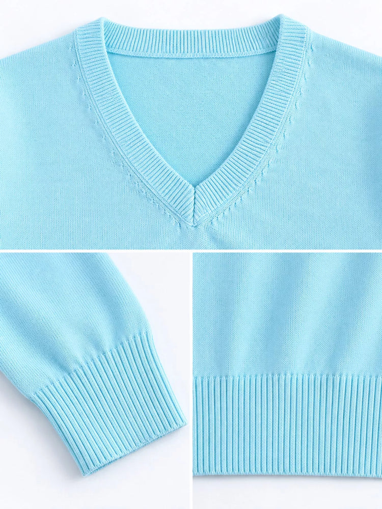 Full Size V-Neck Long Sleeve Sweater Plus Size