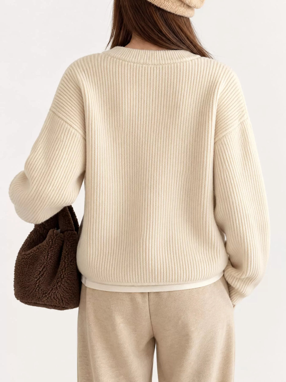 Zip Up Dropped Shoulder Cardigan