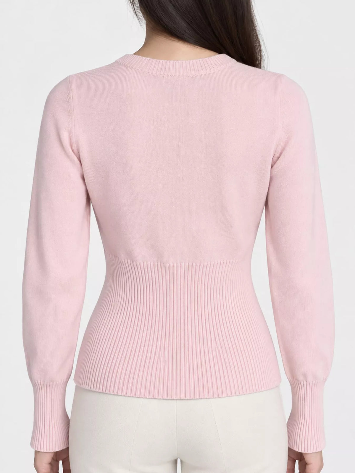 Slim-Fit Ribbed Knit Button-Down Cardigan
