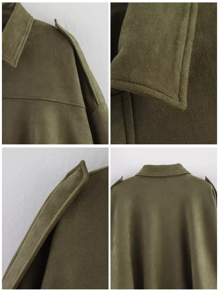 Elastic Hem Batwing Sleeve Jacket