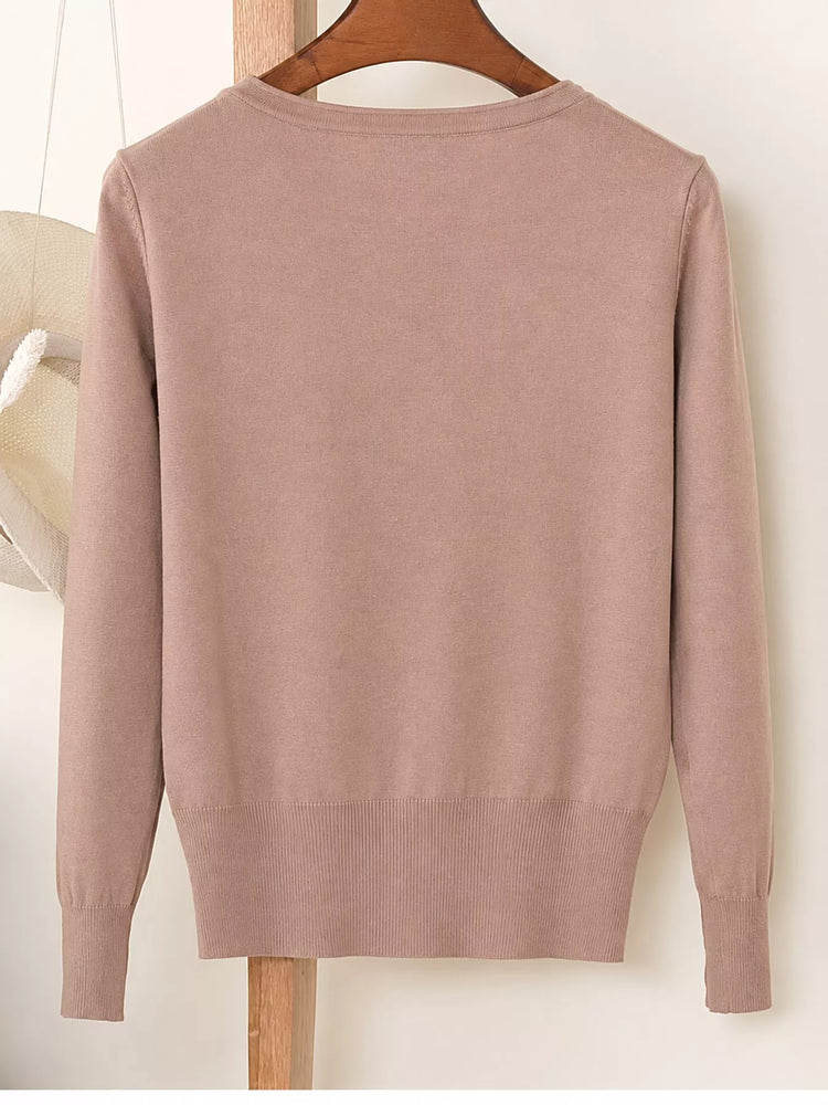 Classic V-Neck Button-Down Knit Cardigan