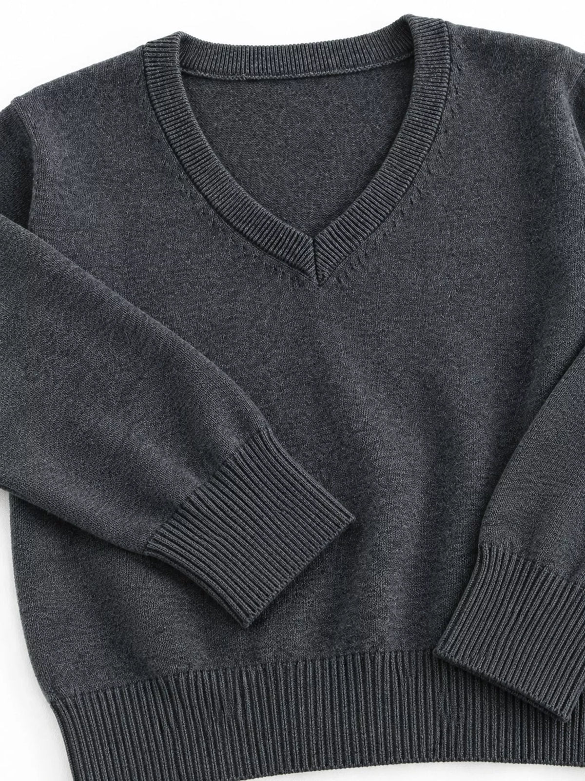 Full Size V-Neck Long Sleeve Sweater Plus Size
