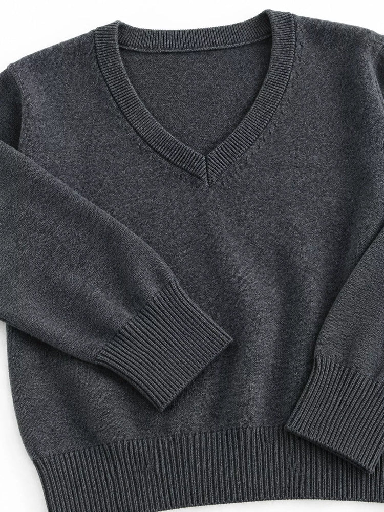Full Size V-Neck Long Sleeve Sweater Plus Size