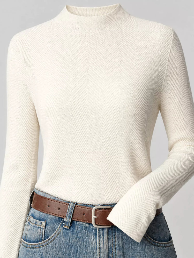 Textured Mock Neck Sweater