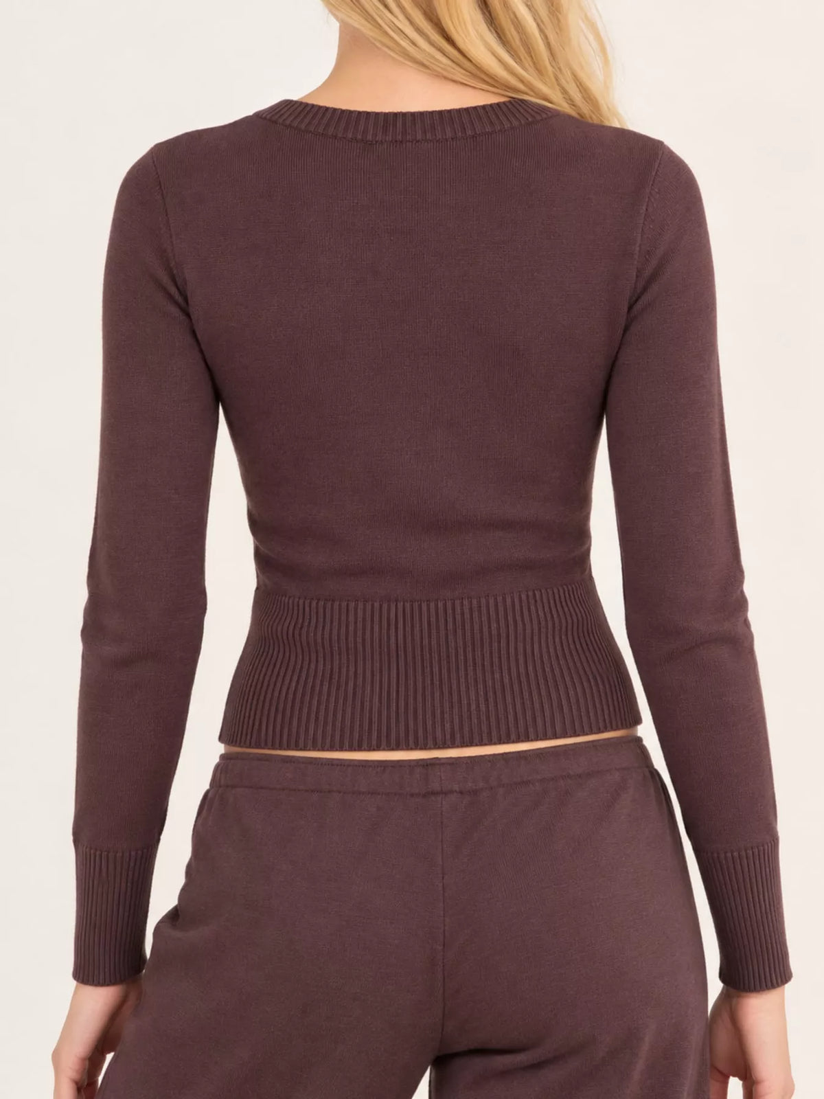 Slim-Fit Ribbed Knit Button-Down Cardigan