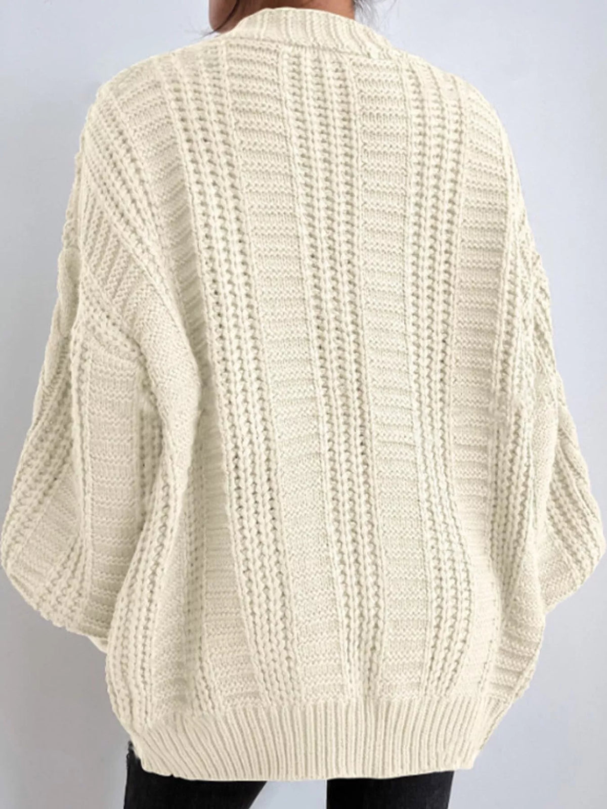 Cable Knit Button-Down Cardigan