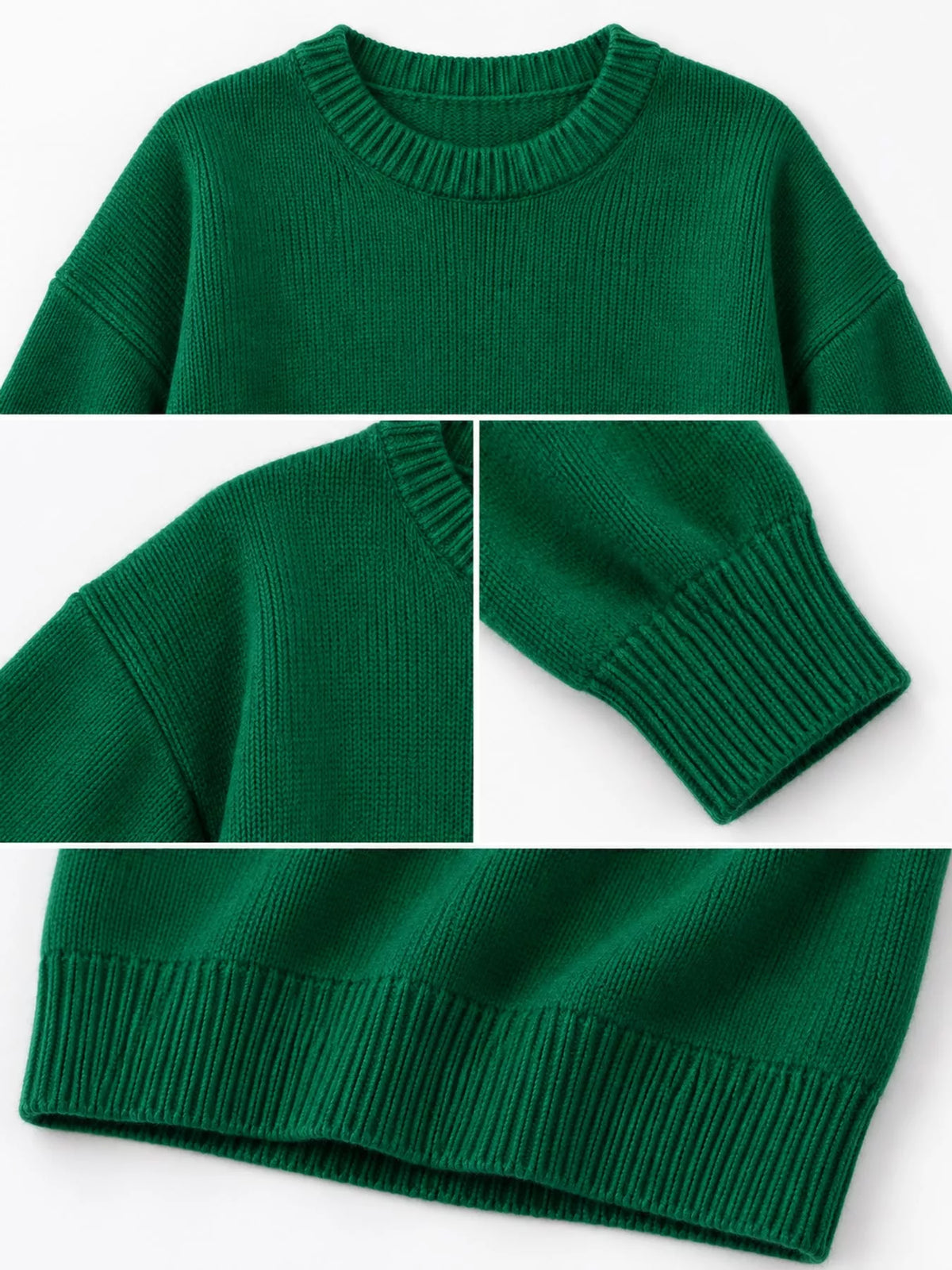 Round Neck Dropped Shoulder Sweater