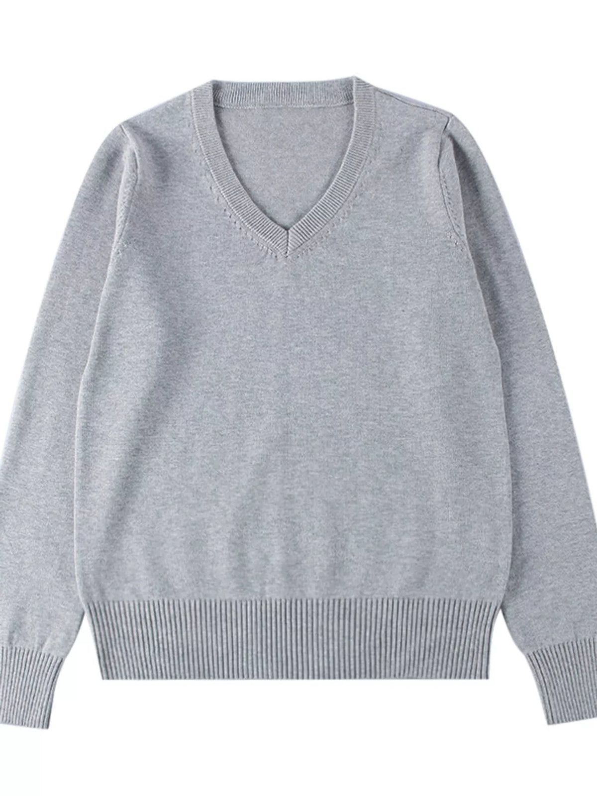Full Size V-Neck Long Sleeve Sweater Plus Size