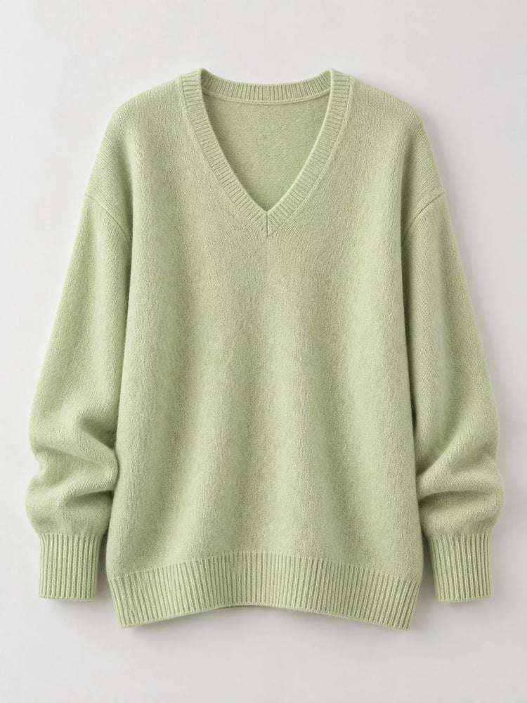 V-Neck Dropped Shoulder Sweater