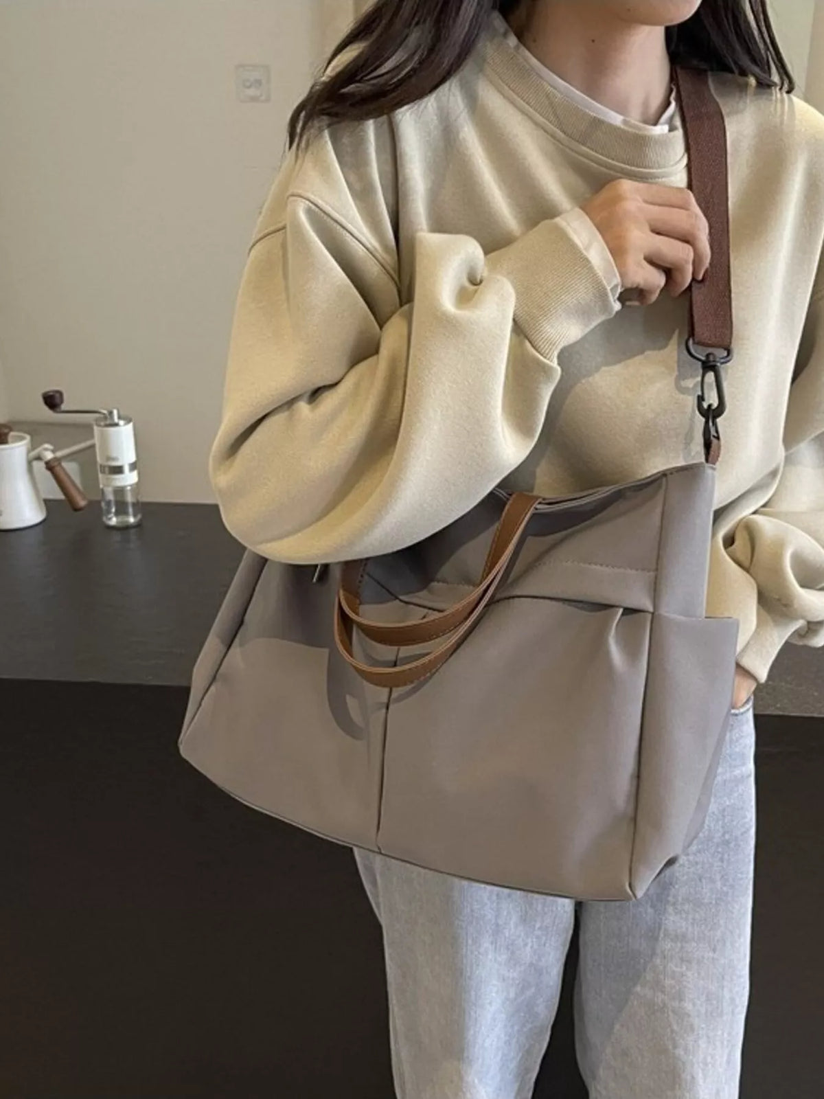 Casual Lightweight Nylon Tote Handbag