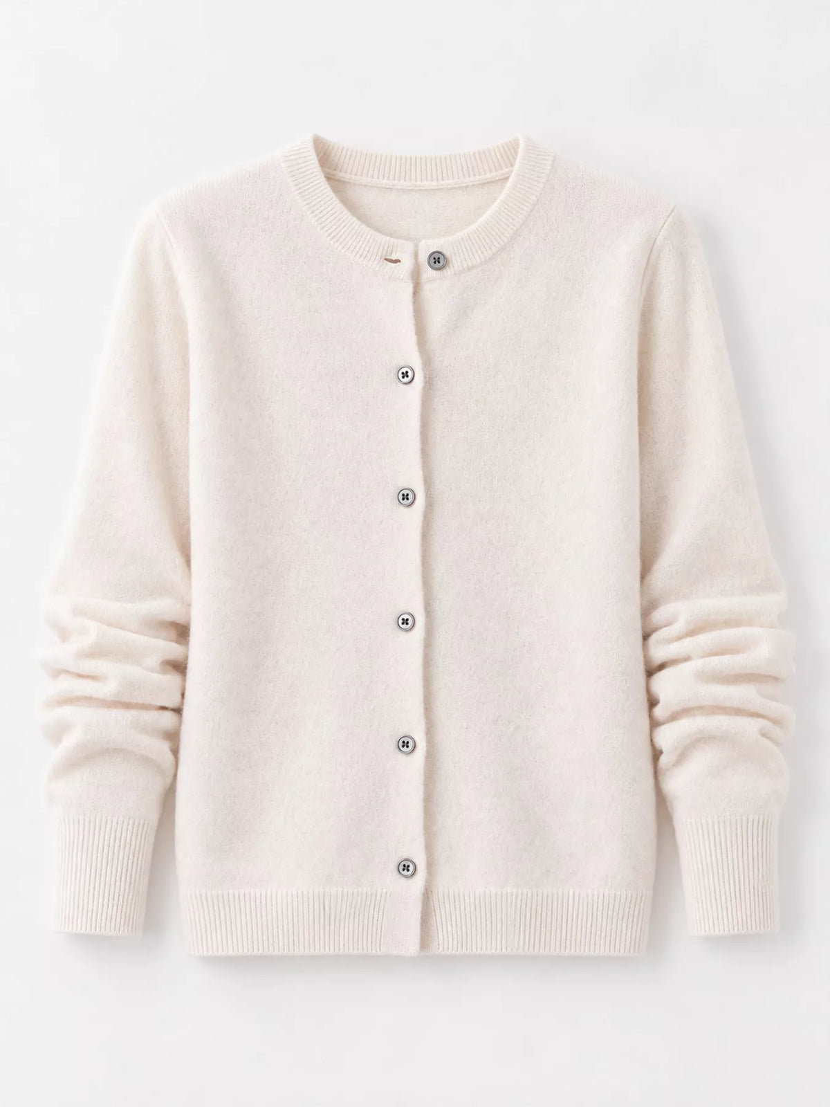 Crew Neck Button-Down Cardigan