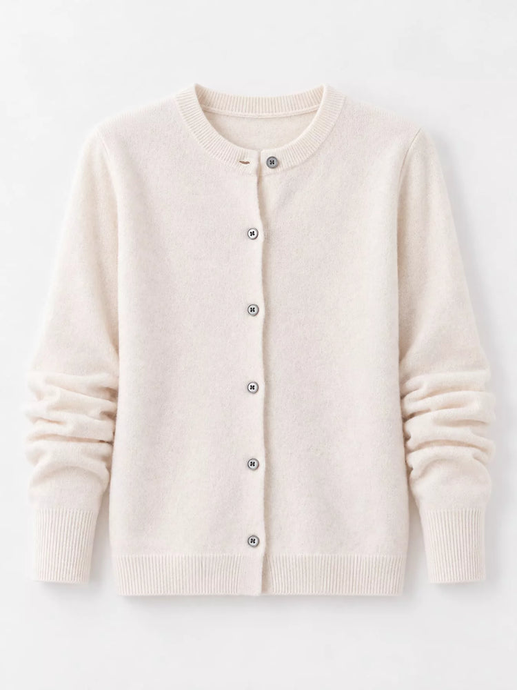 Crew Neck Button-Down Cardigan