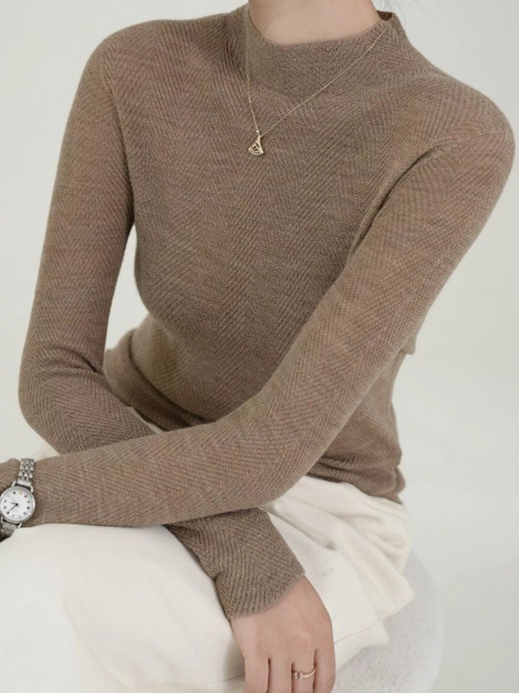 Textured Mock Neck Sweater