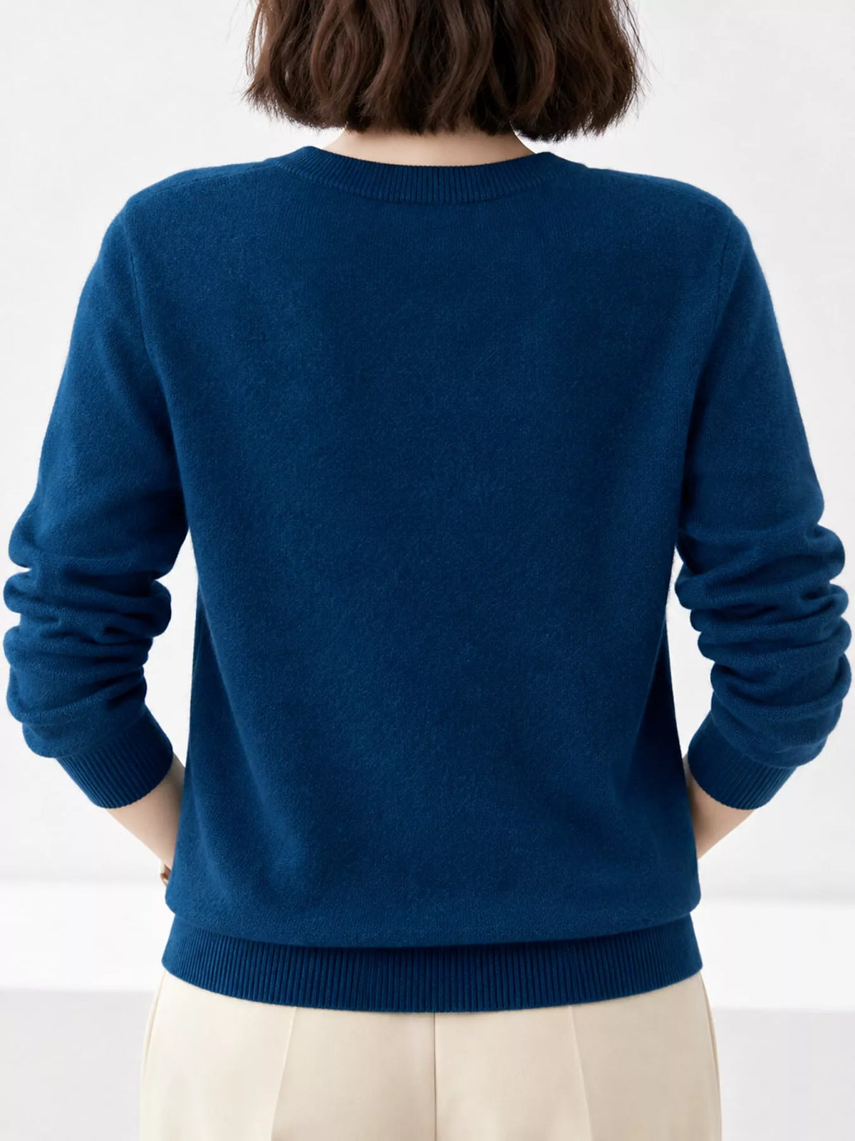 Crew Neck Button-Down Cardigan