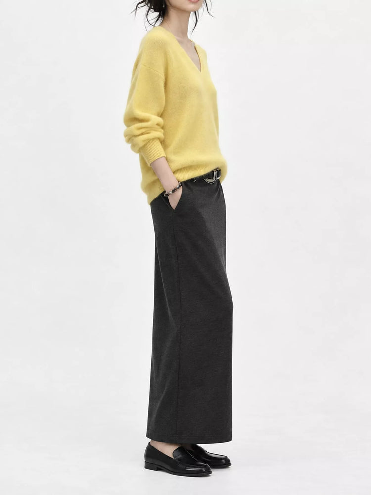V-Neck Dropped Shoulder Sweater