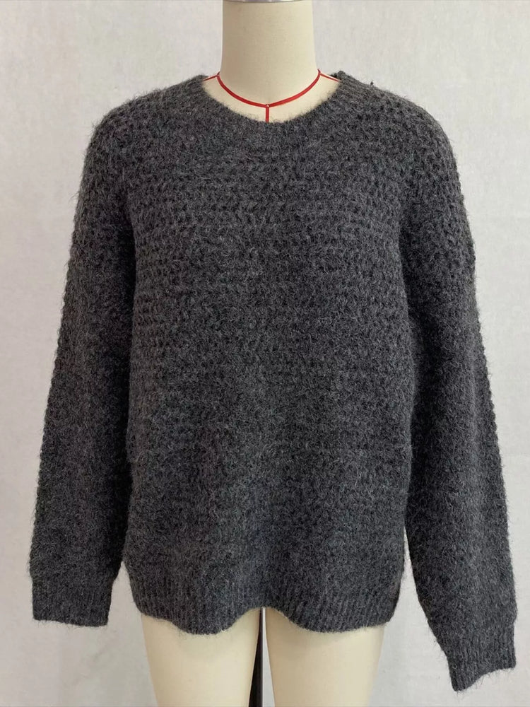 Round Neck Drop Shoulder Sweater