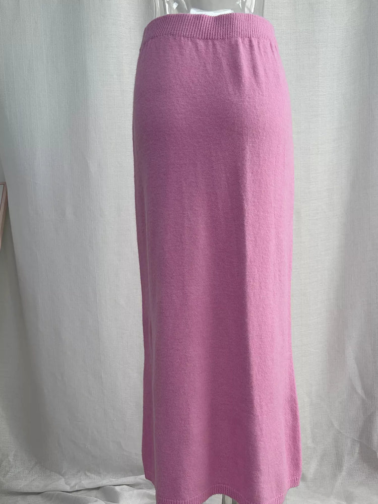Waist-Tie Detail Sweater and Maxi Skirt Set