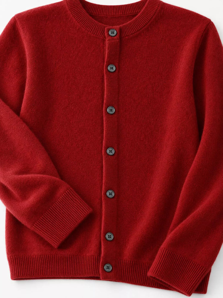 Classic Crew Neck Knit Cardigan