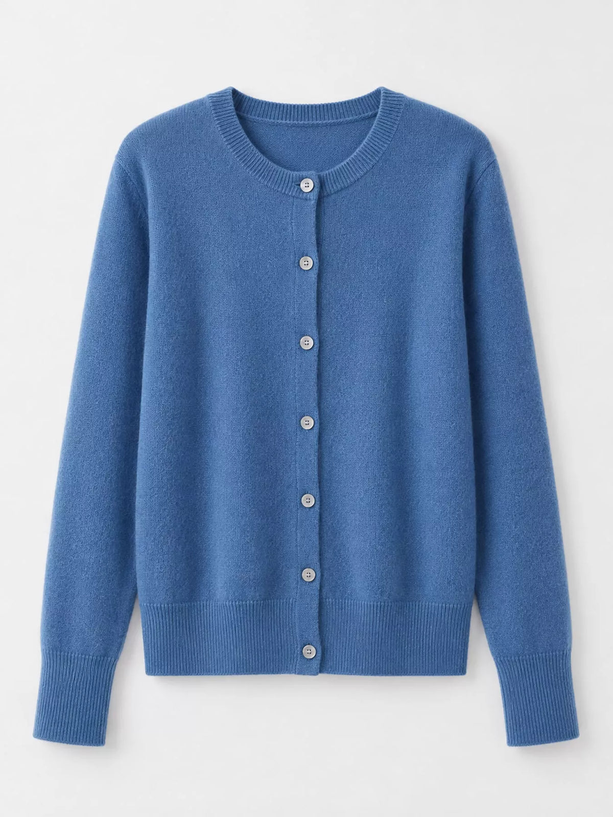 Crew Neck Button-Down Cardigan