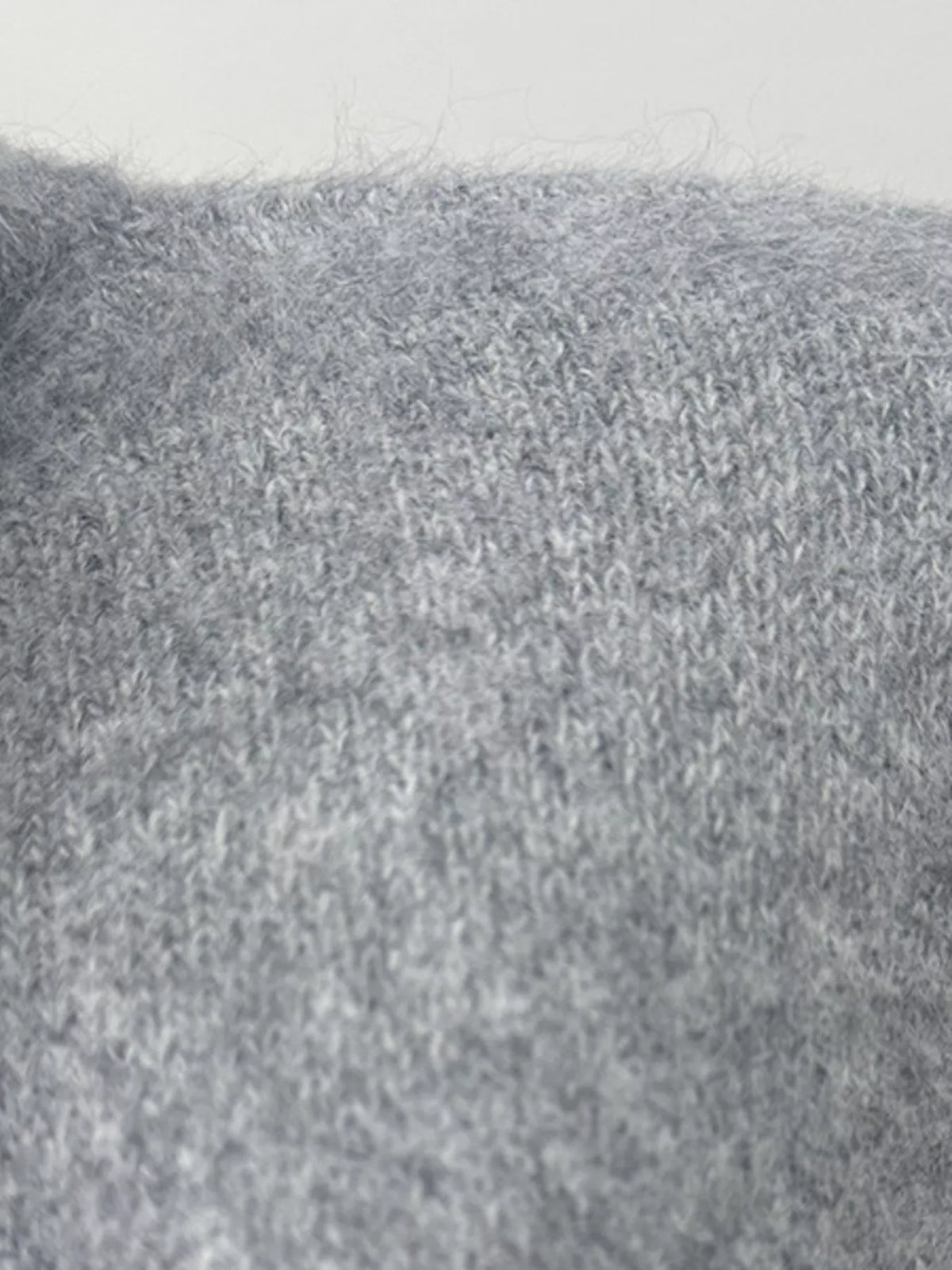 Mock Neck Button-Down Fuzzy Knit Cardigan