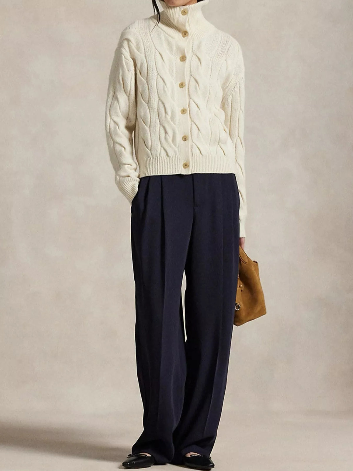 Cable Knit Button Up Cardigan