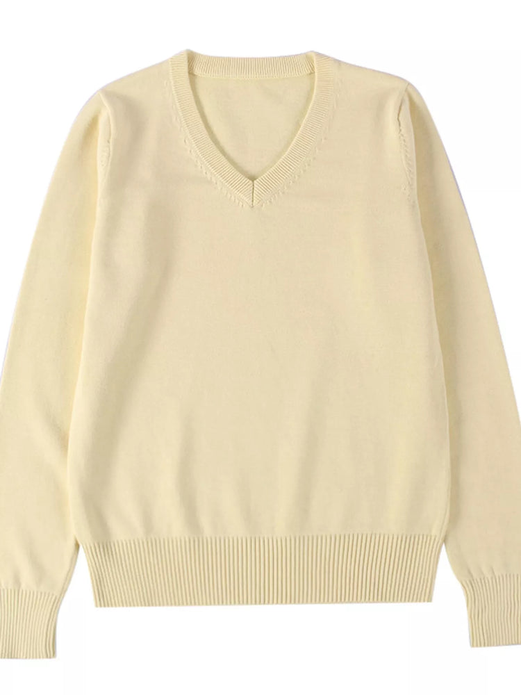 Full Size V-Neck Long Sleeve Sweater Plus Size