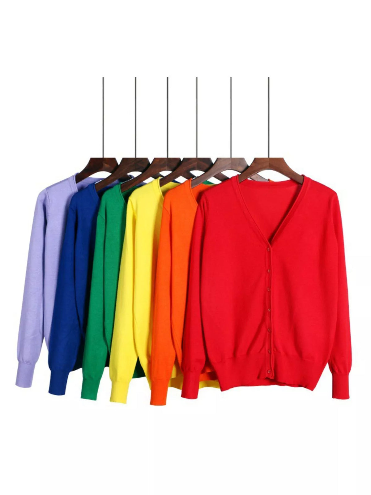 Classic V-Neck Button-Down Knit Cardigan