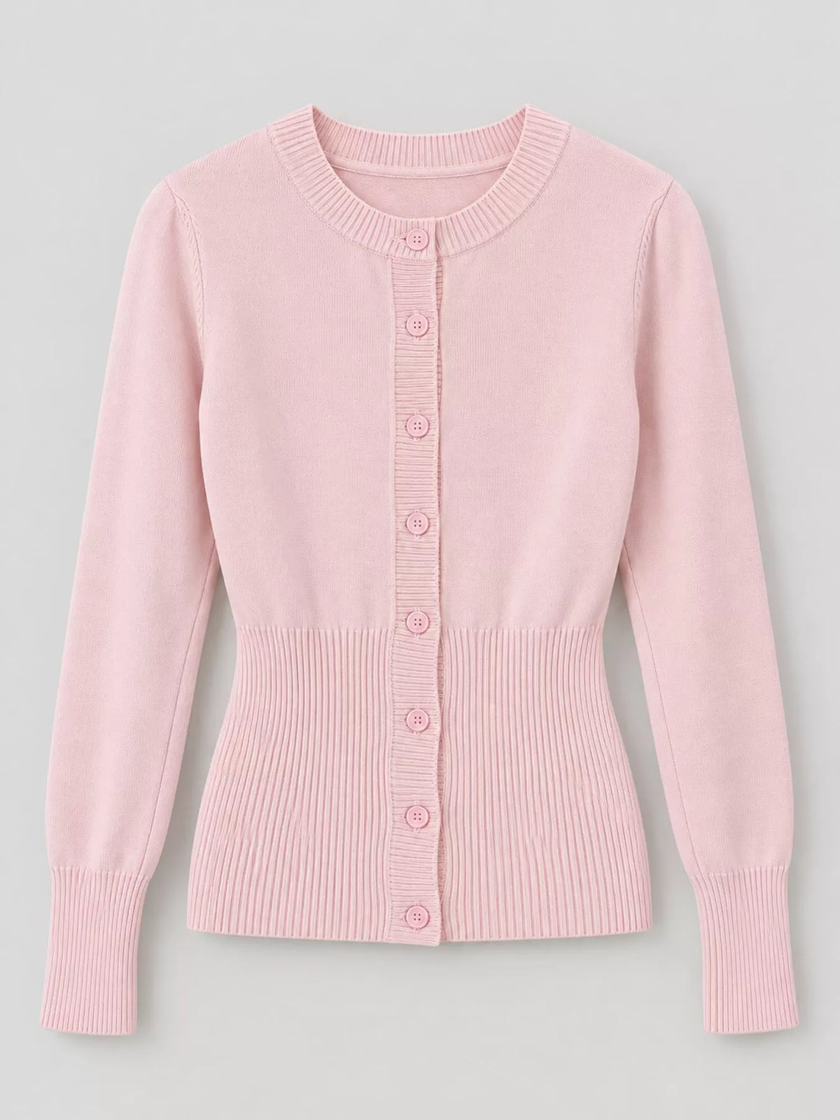Slim-Fit Ribbed Knit Button-Down Cardigan