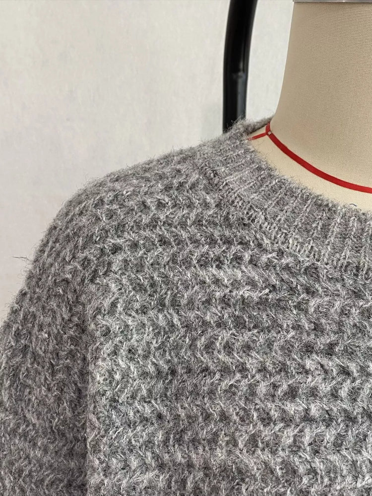 Round Neck Drop Shoulder Sweater