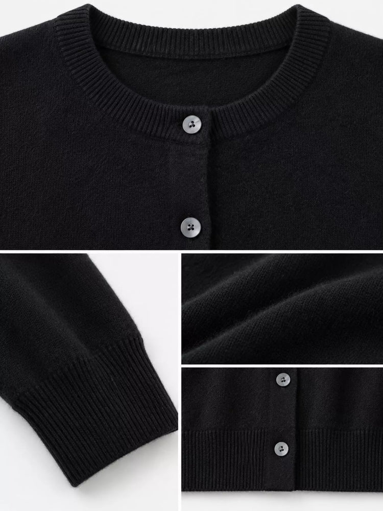 Classic Crew Neck Knit Cardigan