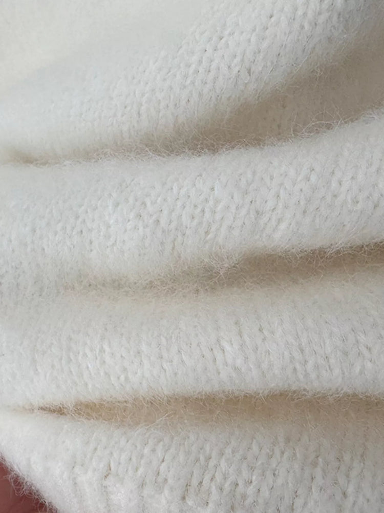 Turtleneck Fuzzy Short Sleeve Sweater