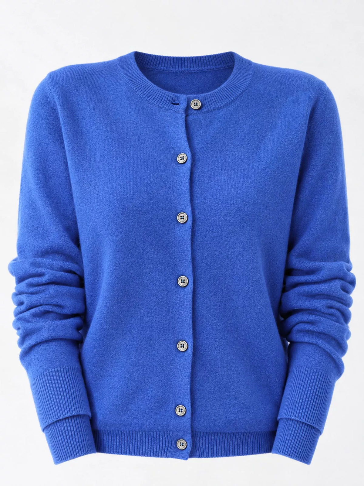 Crew Neck Button-Down Cardigan