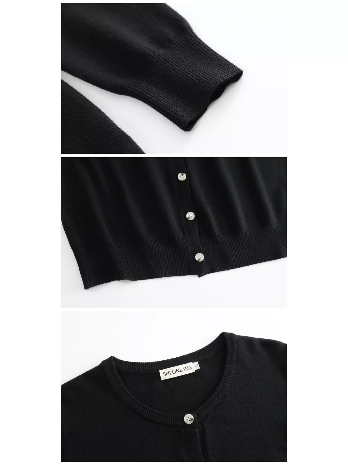 Plus Size Crew Neck Button-Down Knit Cardigan