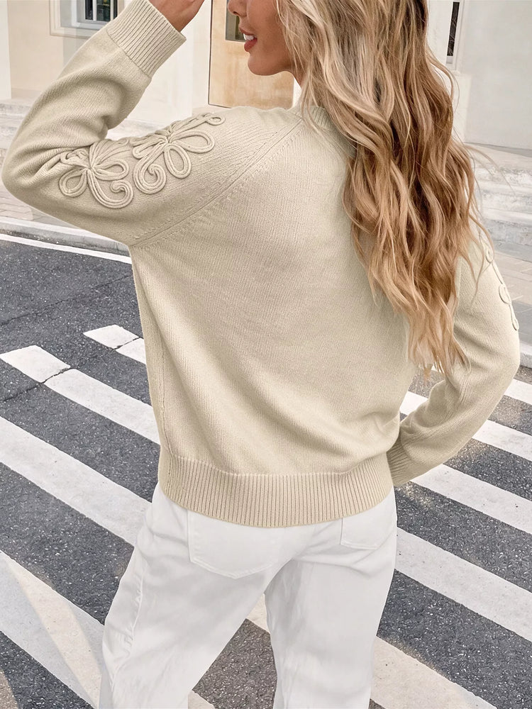 Floral Raglan Sleeve Sweater