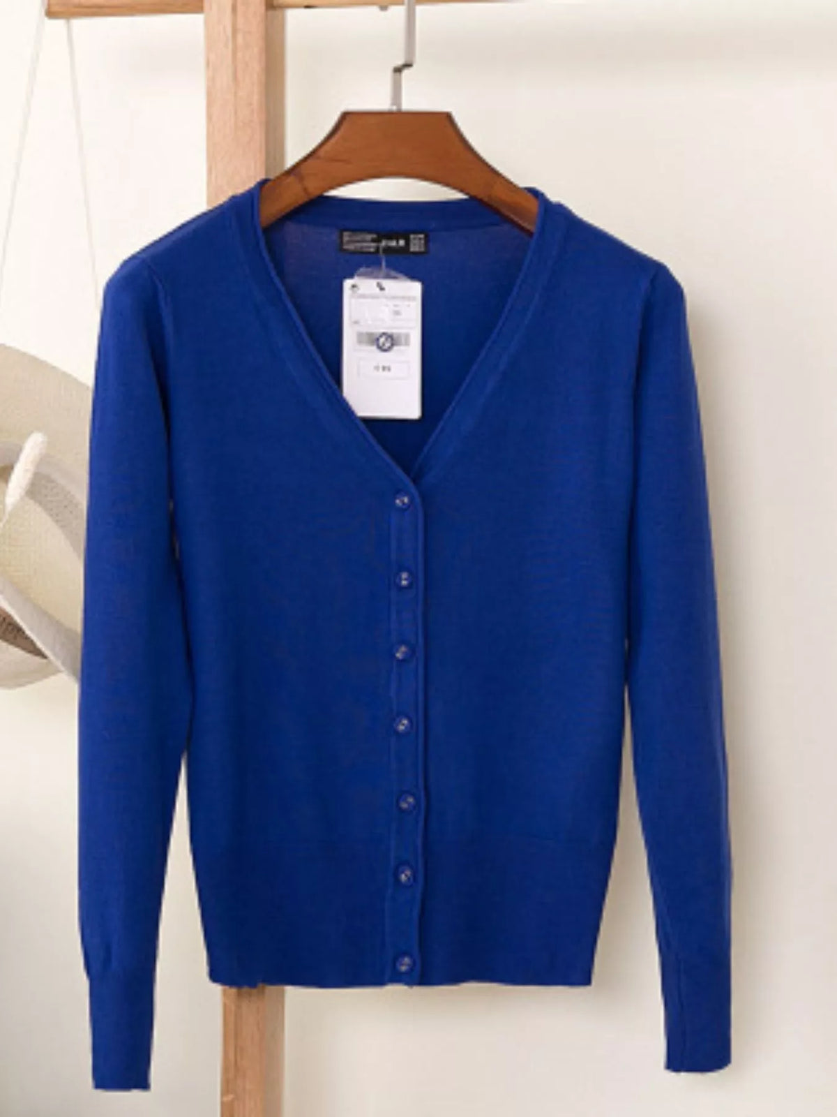Classic V-Neck Button-Down Knit Cardigan